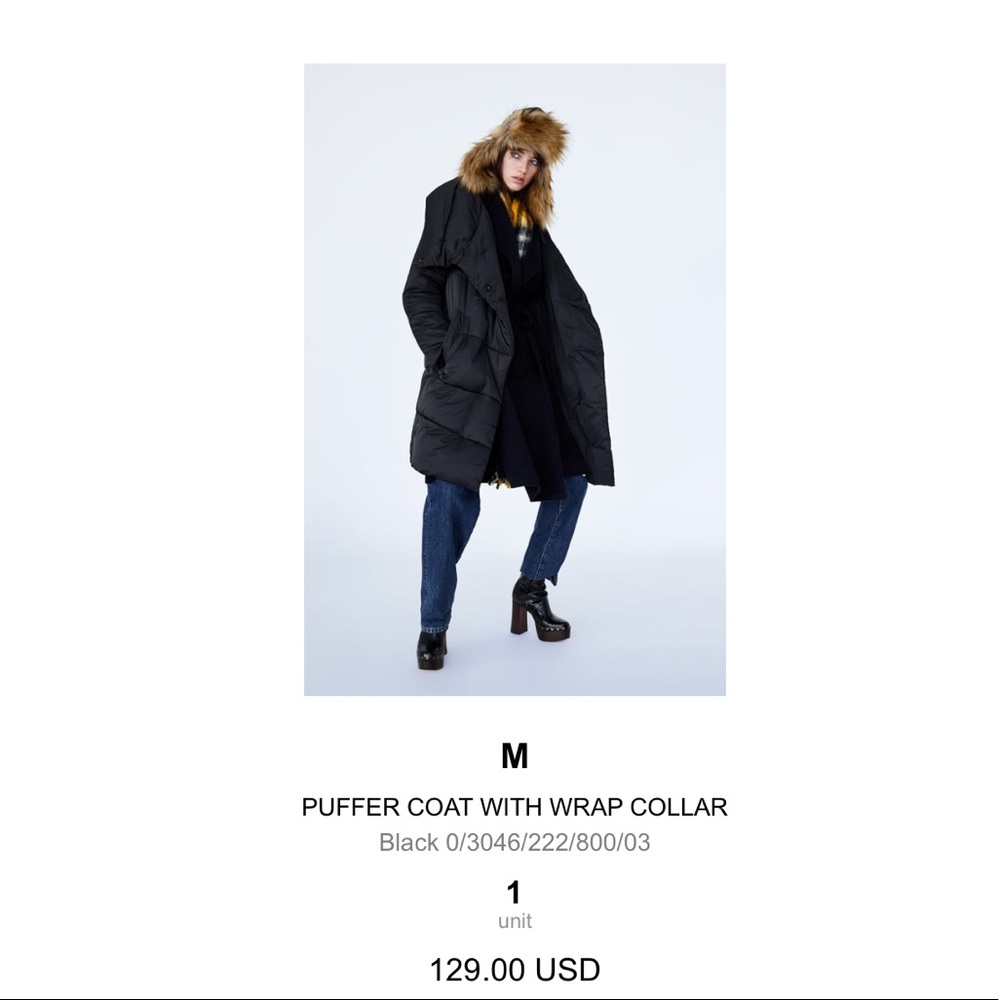NWT Zara Puffer Coat—Regular Fit & Maternity